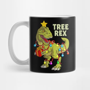 Christmas Dinosaur Kids Boys Men Christmas Lights Tree Rex Mug